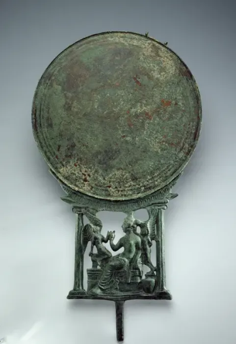 Framed Print : Mirror. LRI741108 Mirror, by Greek School, (4th century BC); 44x23.1 cm;