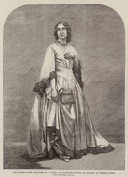 Miss Heath in the Character of 'Juliet, 'as performed before Her Majesty at Windsor Castle (engraving)