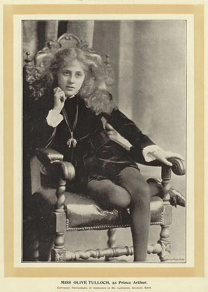 Miss Olive Tulloch, as Prince Arthur (b  /  w photo)