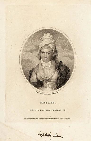 Miss Sophia Lee (1750-1824), English dramatist and author. 1769 (engraving)