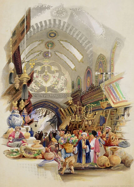 The Missr Tcharsky, or Egyptian Market, in Constantinople (litho)