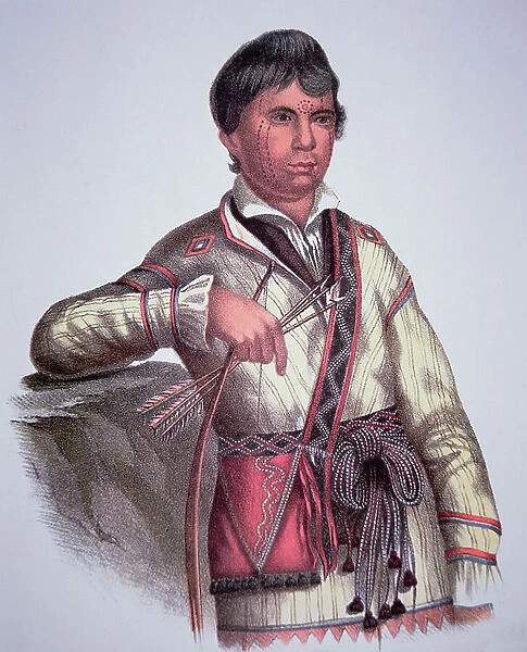 Mistippee, son of Yoholo-Micco, chief of the Creek People, from painting of 1826 (colour litho)