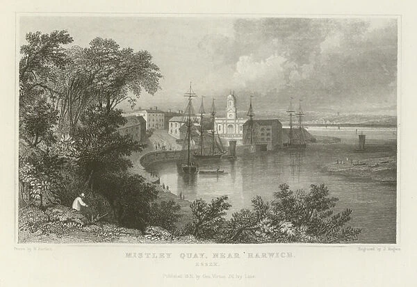 Mistley Quay, near Harwich, Essex (engraving)