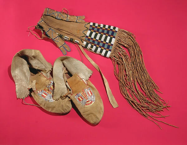 Moccasins and gaiters, Plains Indians, c. 1820 (leather & beads)