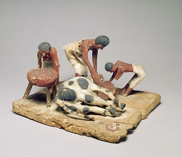 Model of butchers at work, from the Tomb of Khety, Beni Hasan, Middle Kingdom, c