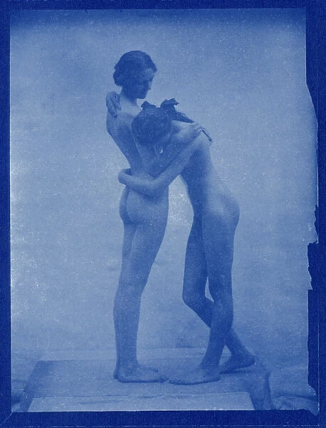 Two Models embracing, 1904 (cyanotype)
