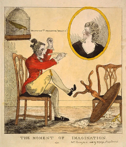 The Moment of Imagination, pub. 1785 (hand coloured engraving)