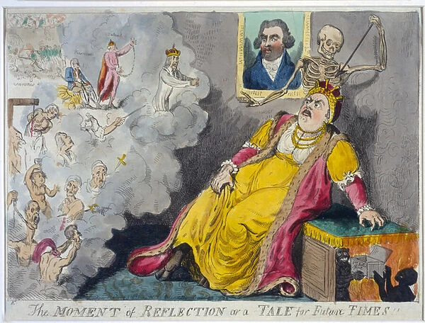 The Moment of Reflection or a Tale for Future Times, pub. 1796 (hand coloured etching)