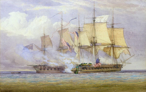 The Moment of Victory between HMS Shannon and the American Ship