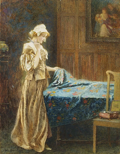 A Moments Hesitation, 1910 (pencil and watercolour)
