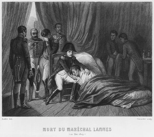 Last moments of Marshal Lannes, Duke of Montebello, at the battle of Essling on 22nd May 1809