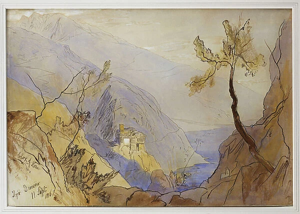 The Monastery of St. Dionysius, Mount Athos, 11th September 1856 (pencil