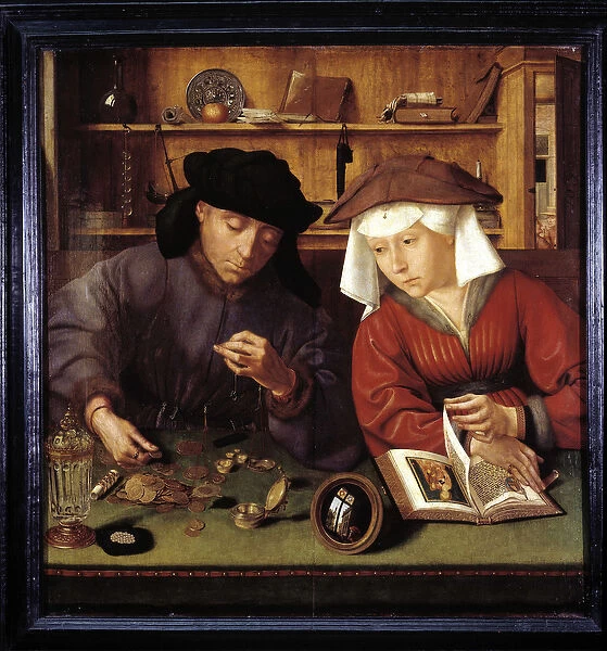 The money changer and his wife The lender and his wife'by Quentin Metsys