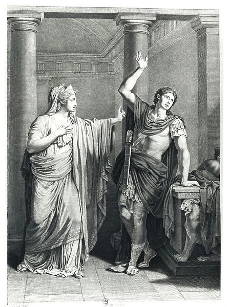Monime and Xiphares, illustration from Mithridate