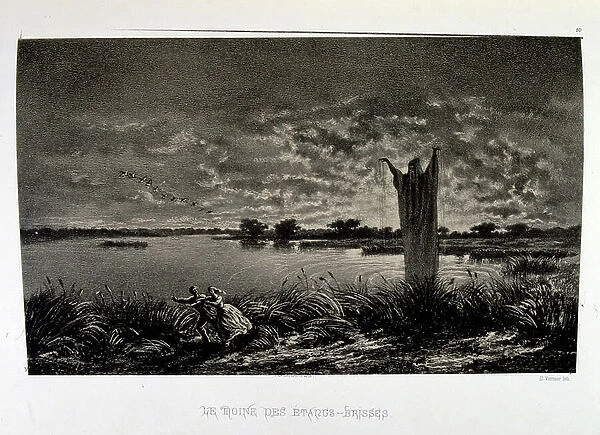 Monk in prayer 1858 (lithograph)