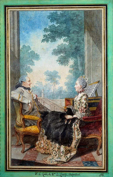 Monsieur et Madame Despourdons Watercolour by Louis Carrogis Carmontelle (1717-1806