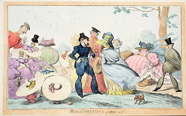 Monstrosities of 1825 & 6, pub. 1835 (hand coloured engraving)