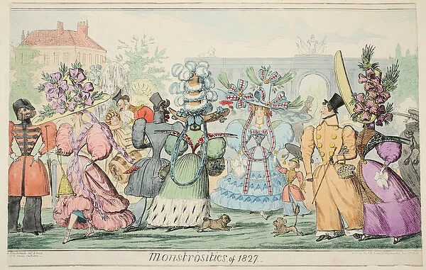 Monstrosities of 1827, pub. 1835 (hand coloured engraving)