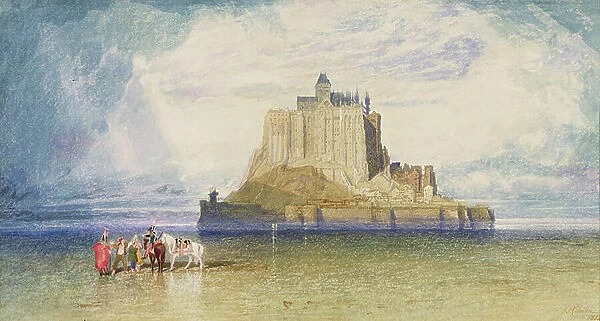 Mont St. Michel, 1828 (w / c, pencil and bodycolour on paper)