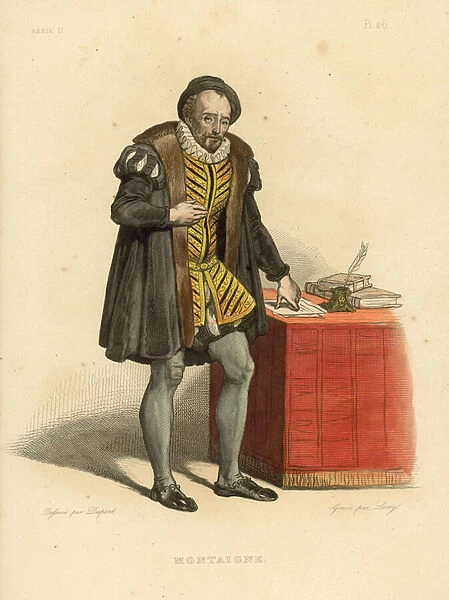 Montaigne (coloured engraving)
