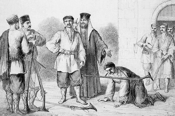 Montenegro-Wallachia Act of Public Reconciliation, 1856 (engraving)