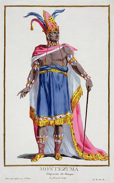 Montezuma, the Emperor of Mexico (1466-1520) 1780 (coloured engraving)