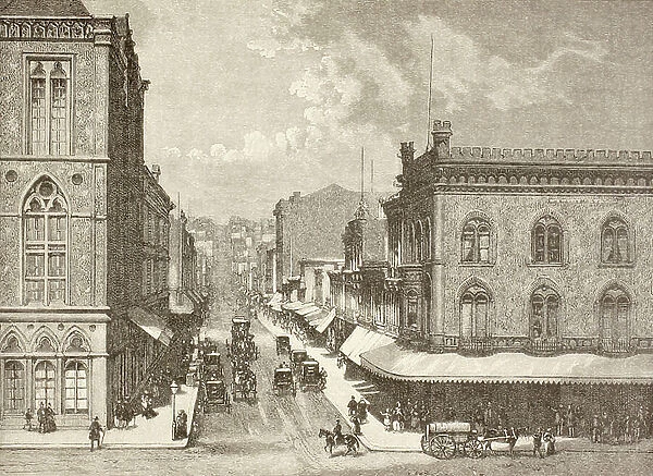 Montgomery Street, San Francisco in the 1880s (litho)