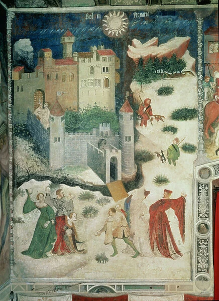 The Month of January, c. 1400 (fresco) (see also 498706)