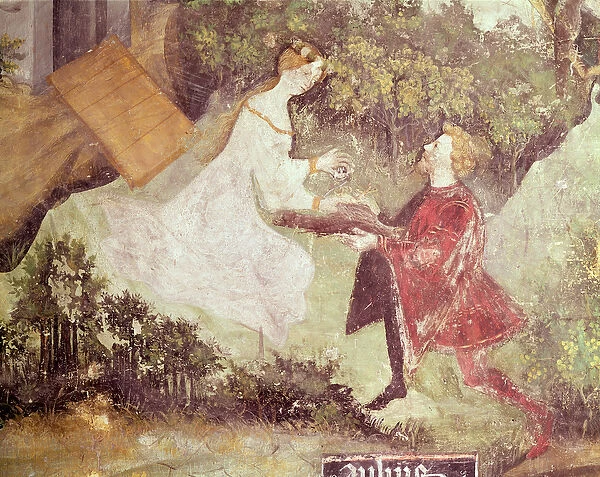 The Month of July, detail of a couple, c. 1400 (fresco)