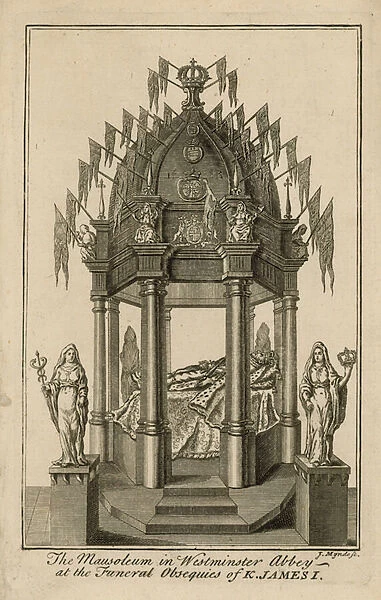 The monument to King James I (engraving)