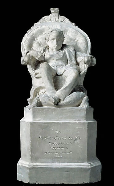 Monument to Prince Odon Eugenio Maria di Savoia, Duke of Monferrato Plaster sculpture by Carlo Filippo Chiaffarino (1856-1884) 1874 approx. Sun. 49x20, 5x28 cm Genes, Galleria d Arte Moderna, inv. 1233