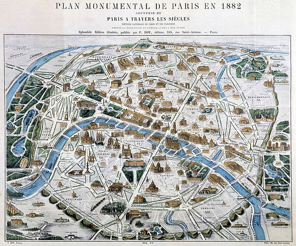 Monumental Plan of Paris in 1882