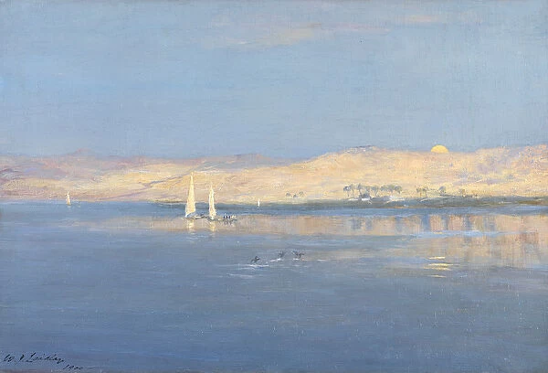 Moon Rising over the Nile, 1900 (oil on canvas)