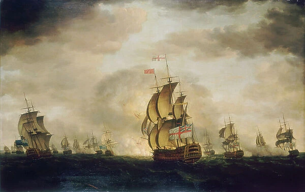 The Moonlight Battle: the Battle off Cape St Vincent, 1780 (oil on canvas)