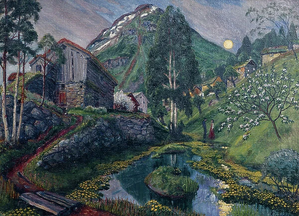 Moonlight In Dvergs Valley, ca 1915 (painting)