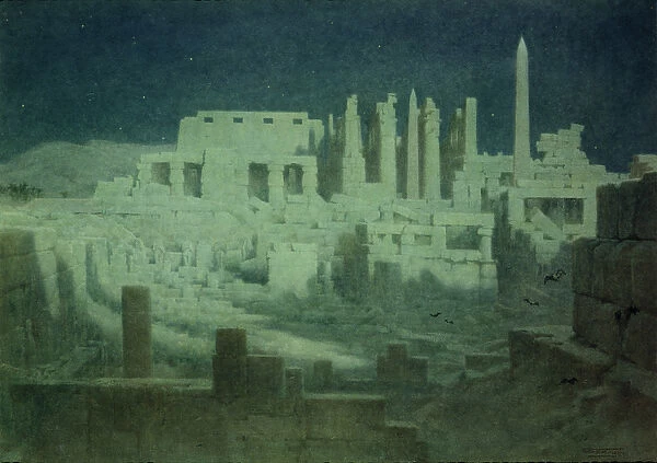 Moonlight at Karnak (w  /  c on paper)