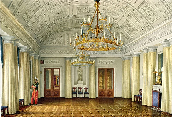 The Moorish Hall, the Winter Palace (colour litho)
