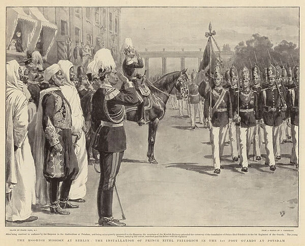 The Moorish Mission at Berlin, the installation of Prince Eitel Friedrich in the 1st Foot Guards at Potsdam (litho)