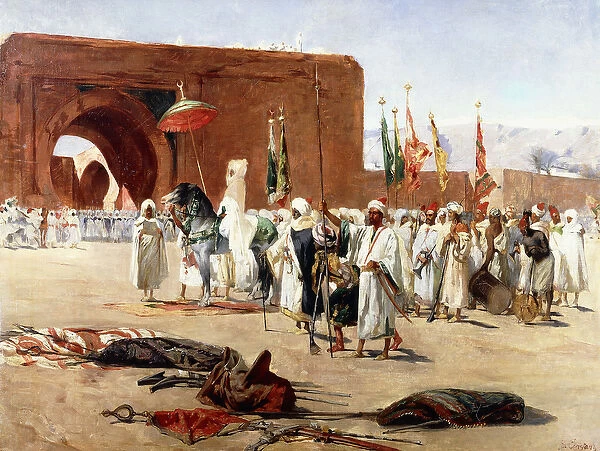 Moorish Procession, (oil on canvas)