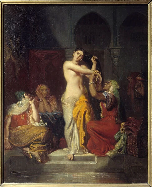 Moorish woman leaving the bath Painting by Theodore Chasseriau (1819-1856