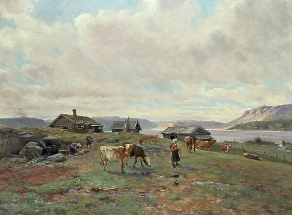 Morning atmosphere at Holmvassbu, 1915 (painting)