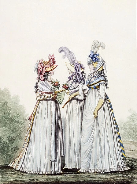 Morning Dresses, fig. 16, fig. 17 & fig. 18 from The Gallery of Fashion