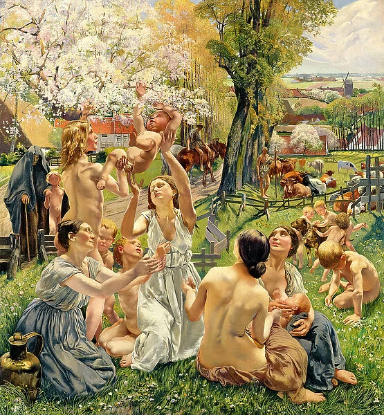 The Morning, left panel from the triptych The Golden Age, 1901 (oil on panel)