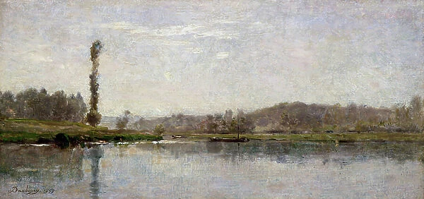 Morning on the Oise, Auvers (oil on board)