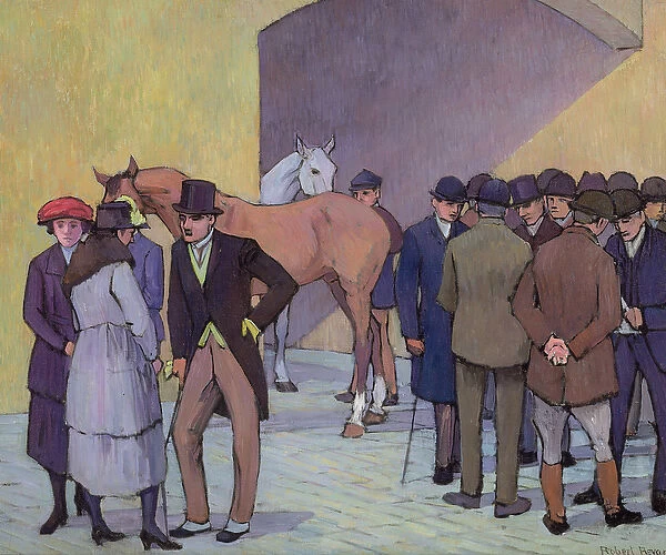 A Morning at Tattersalls (oil on canvas)