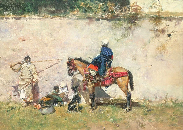 Moroccans (oil on panel)