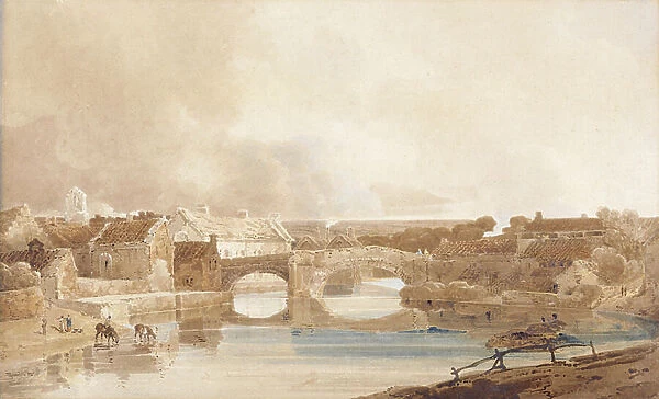 Morpeth Bridge, Northumberland, c.1801 (pencil & w / c on paper)