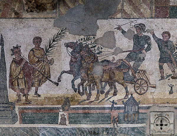 Mosaic of the Circus depicting a quadriga race (mosaic)