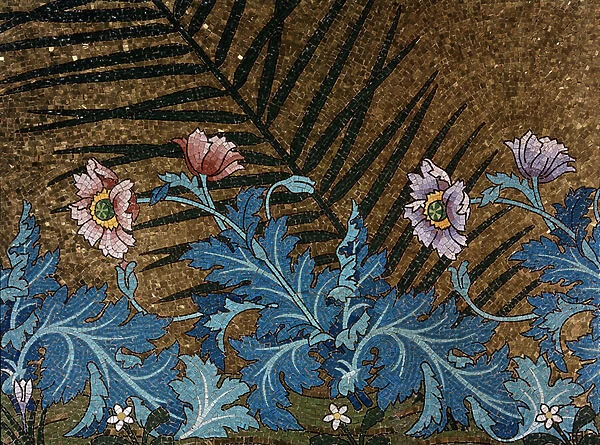 Detail of the mosaic of Pasteurs tomb by Luc Olivier Merson, 1895