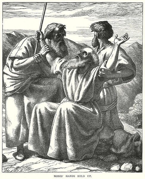 Moses Hands Held Up (engraving)